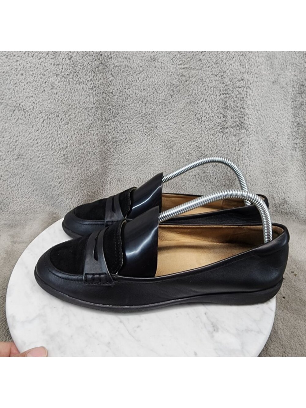 Naturalizer Shoes Womens Size 8.5 Finley Black Leather Loafer Flats *Read*